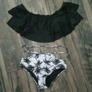 2 piece off the shoulder bathing suit